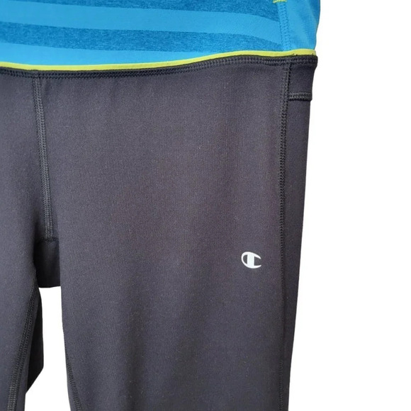Champion Black / Blue Active Soft  Crop Leggings - Picture 5 of 6